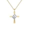 thumbnail image 1 of Lab Diamond Dangling Pendant Necklace For Women | 4 Carat IGI Certified Radiant Shape | Serenity Cross Lab Diamond Pendant In 18K Yellow Gold | FG-VS1-VS2 Quality | Friendly Diamonds, 1 of 6