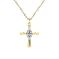 thumbnail image 1 of Lab Diamond Dangling Pendant Necklace For Women | 6 Carat IGI Certified Marquise Shape | Serenity Cross Lab Diamond Pendant In 14K Yellow Gold | FG-VS1-VS2 Quality | Friendly Diamonds, 1 of 6