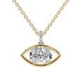 thumbnail image 1 of Lab Diamond Dangling Pendant Necklace For Women | 0.75 Carat IGI Certified Oval Shape | Evil Eye Charm Lab Diamond Pendant In 14K Yellow Gold | FG-VS1-VS2 Quality | Friendly Diamonds, 1 of 6