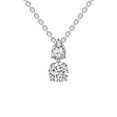 thumbnail image 1 of Lab Diamond Dangling Pendant Necklace For Women | 1 Carat IGI Certified Round Shape | Paloma Two Stone Dangling Lab Diamond Pendant In 14K White Gold | FG-VS1-VS2 Quality | Friendly Diamonds, 1 of 6