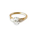 thumbnail image 1 of Moissanite Engagement Ring – Three Stone Setting – Oval and Pear Cut – Promise Ring For Womens, 1 of 5