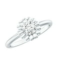 thumbnail image 1 of Rosec Jewels Lab Diamond Flower Ring for Women - 5 MM - EF-VS Quality - Proposal Ring, 925 Sterling Silver, US 3.00, 1 of 8