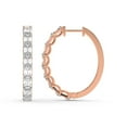 thumbnail image 1 of Lab Diamond Hoop Earring | 7 Carat IGI Certified Emerald Shape Ashlyn Hoop Earrings | 14K Rose Gold | Prong Setting FG-VS1-VS2 Quality | Friendly Diamonds, 1 of 5
