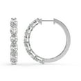 thumbnail image 1 of Lab Diamond Hoop Earring | 7 Carat IGI Certified Oval Shape Saylor Hoop Earrings | 14K White Gold | Prong Setting FG-VS1-VS2 Quality | Friendly Diamonds, 1 of 5