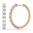 thumbnail image 1 of Lab Diamond Hoop Earring | 8 Carat IGI Certified Emerald Shape Ashlyn Hoop Earrings | 14K Rose Gold | Prong Setting FG-VS1-VS2 Quality | Friendly Diamonds, 1 of 5