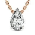 thumbnail image 1 of Lab Diamond Pendant Necklace| 2 Ct IGI Certified Pear Shape Lab Grown Diamond | Marisol Pear Solitaire Diamond Pendant With Gold Chain | 14K Rose Gold | FG-VS Quality, 1 of 6