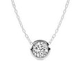 thumbnail image 1 of Lab Diamond Pendant Necklace| 3 Ct IGI Certified Round Shape Lab Grown Diamond | Agustina Round Solitaire Diamond Pendant With Gold Chain | 14K White Gold | FG-VS Quality, 1 of 5