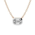 thumbnail image 1 of Lab Diamond Pendant Necklace| 6 Ct IGI Certified Emerald Shape Lab Grown Diamond | Aubree Emerald Solitaire Diamond Pendant With Gold Chain | 14K Rose Gold | FG-VS Quality, 1 of 5