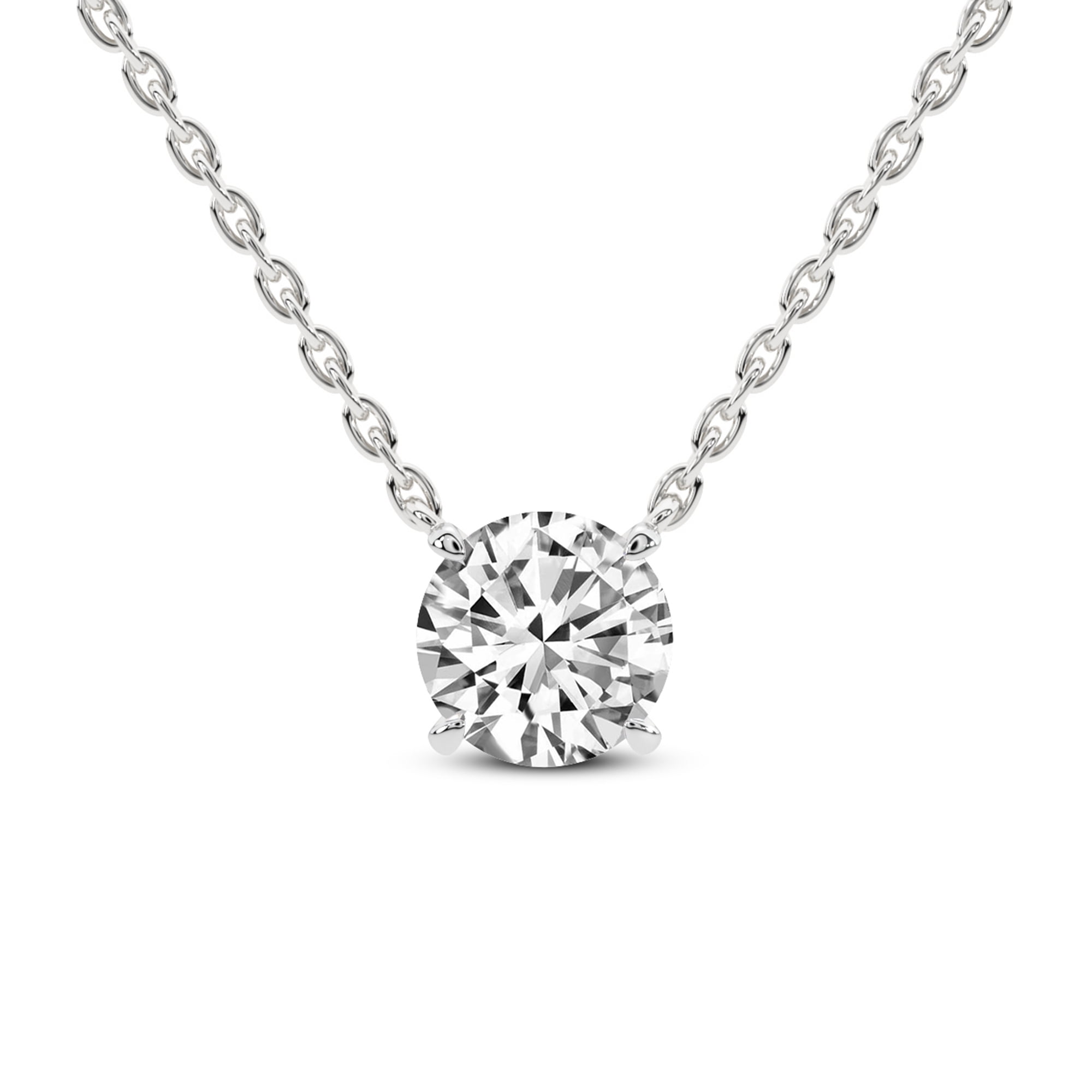 Gemistry 14K White Gold 0.31 Ct Round and Baguette Diamond