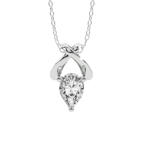 Lab Diamond Pendant Necklace For Women | 5 Carat IGI Certified Pear Shape | Adriana Lab Diamond Pendant In 14K White Gold | FG-VS1-VS2 Quality | Friendly Diamonds