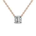 thumbnail image 1 of Lab Diamond Pendant Necklace For Women | 1 Ct IGI Certified Cushion Lab Grown Diamond | Bianca Cushion Solitaire Diamond Pendant With Chain | 14K Rose Gold | FG-VS Quality, 1 of 6