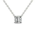 thumbnail image 1 of Lab Diamond Pendant Necklace For Women | 1 Ct IGI Certified Cushion Lab Grown Diamond | Bianca Cushion Solitaire Diamond Pendant With Chain | 14K White Gold | FG-VS Quality, 1 of 6