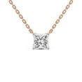 thumbnail image 1 of Lab Diamond Pendant Necklace For Women | 1 Ct IGI Certified Princess Lab Grown Diamond | Zenobia Princess Solitaire Diamond Pendant With Chain | 14K Rose Gold | FG-VS Quality, 1 of 6