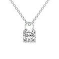 thumbnail image 1 of Lab Diamond Pendant Necklace For Women | 3 Carat IGI Certified Cushion Shape | Love Lock Solitaire Lab Diamond Pendant In 14K White Gold | FG-VS1-VS2 Quality | Friendly Diamonds, 1 of 6