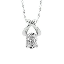 Lab Diamond Pendant Necklace For Women | 4 Carat IGI Certified Oval Shape | Adriana Lab Diamond Pendant In 14K White Gold | FG-VS1-VS2 Quality | Friendly Diamonds