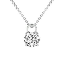 Lab Diamond Pendant Necklace For Women | 5 Carat IGI Certified Round Shape | Love Lock Solitaire Lab Diamond Pendant In 14K White Gold | FG-VS1-VS2 Quality | Friendly Diamonds