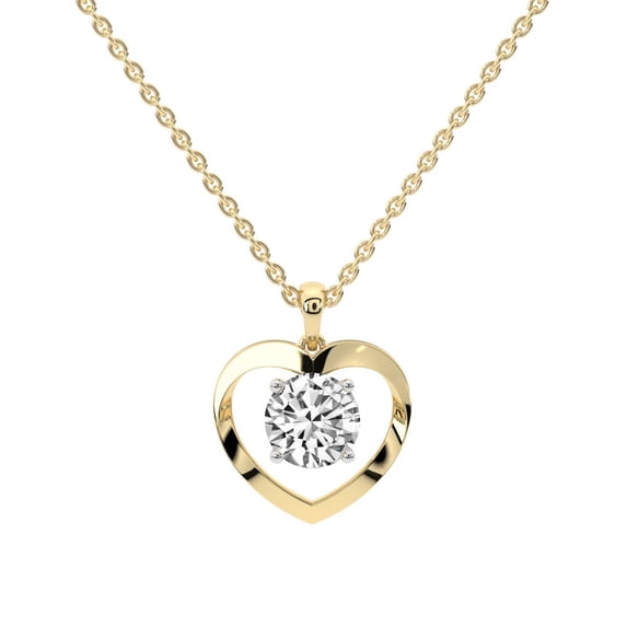 Lab Diamond Pendant Necklace For Women | 6 Carat IGI Certified Round Shape | Whispering Love Lab Diamond Pendant In 18K Yellow Gold | FG-VS1-VS2 Quality | Friendly Diamonds