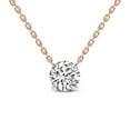 thumbnail image 1 of Lab Diamond Pendant Necklace For Women | 6 Ct IGI Certified Round Lab Grown Diamond | Lluvia Round Solitaire Diamond Pendant With Gold Chain | 14K Rose Gold | FG-VS Quality, 1 of 6
