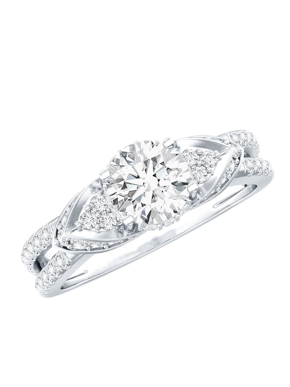 Vintage Inspired Lab Diamond Engagement Ring for Women - 0.9 Ct - EF-VS Quality Certified - with Jewelry Box, 925 Sterling Silver, US 6.00