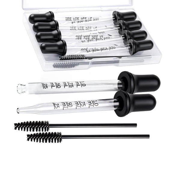 Lab Glass Dropper with Scale Marks, Straight Tip Rubber Head, Multipurpose for Essential Oils, EasyClean & Reusable