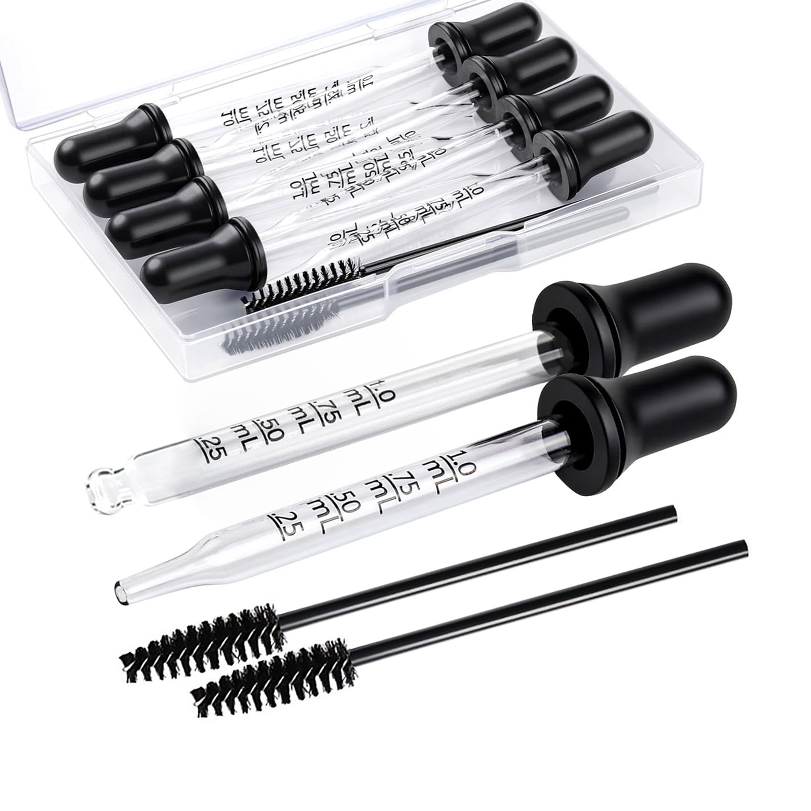 Lab Tissue Ink Dropper Lab Glass Dropper with Scale Marks, Straight Tip Rubber Head ...