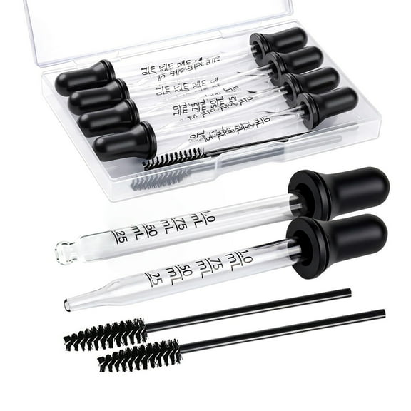 Lab Glass Dropper with Scale Marks, Straight Tip Rubber Head, Multipurpose for Essential Oils, EasyClean & Reusable