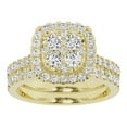 thumbnail image 1 of Unique Moments Lab Grown 1.50 Carat Diamond Cushion Bridal Set, Engagement Ring for Women 14K Yellow Gold, 1 of 5