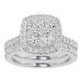 thumbnail image 1 of Unique Moments Lab Grown 1.50 Ctw Diamond Cushion Bridal Set, Engagement Ring for Women 10K White Gold, 1 of 6