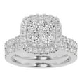 thumbnail image 1 of Unique Moments Lab Grown 1.50 Ctw Diamond Cushion Bridal Set, Engagement Ring for Women 10K White Gold, 1 of 6