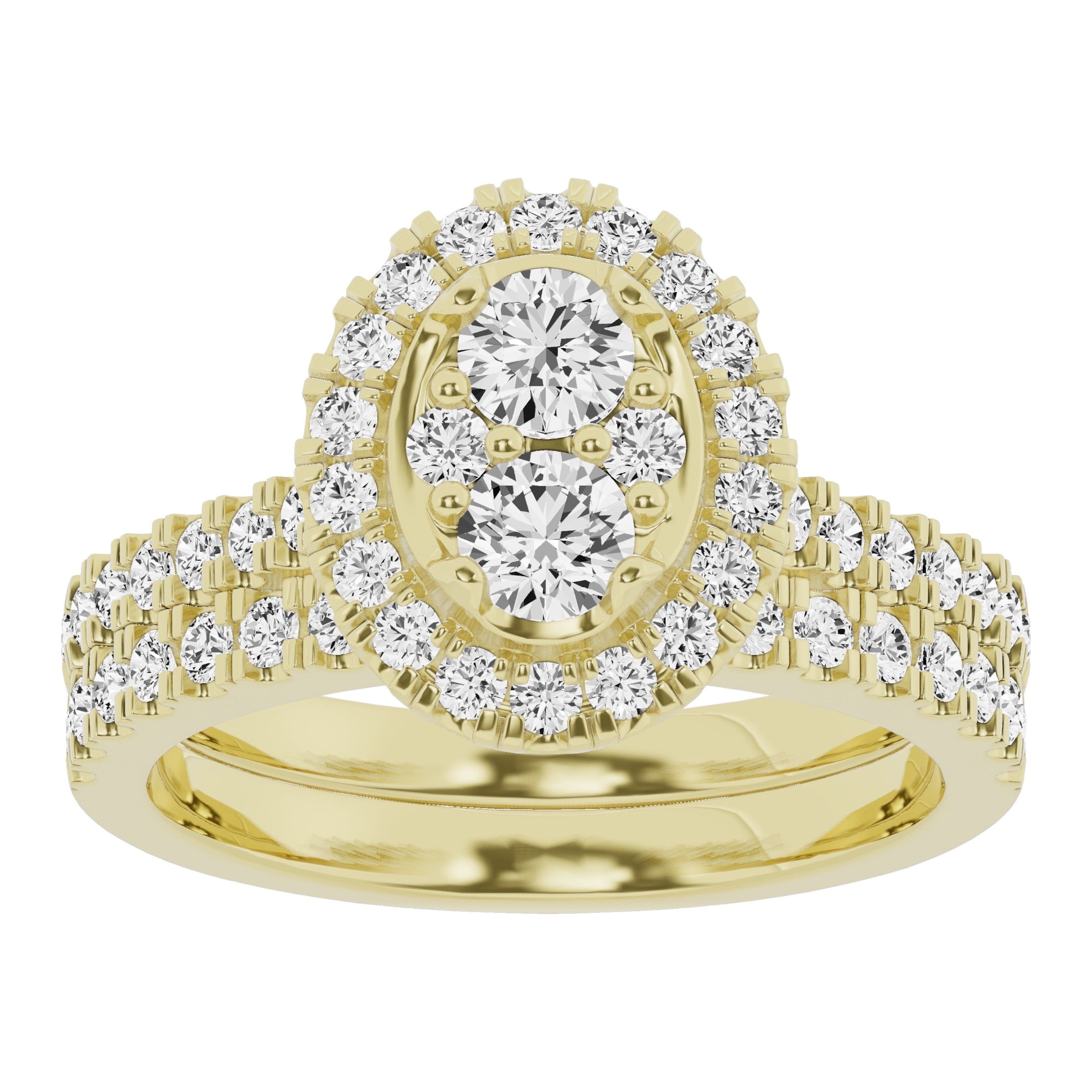 Unique Moments Lab Grown 1.50 Ctw Diamond Oval Bridal Set, Engagement ...