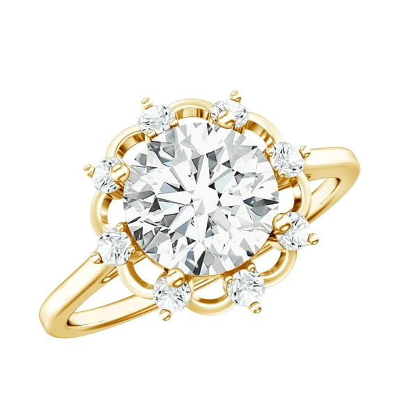 Rosec Jewels Lab Grown 2 Carat Diamond Engagement Ring , EF-VS Quality - Ideal For Gift, 18K Yellow Gold, US 6.00
