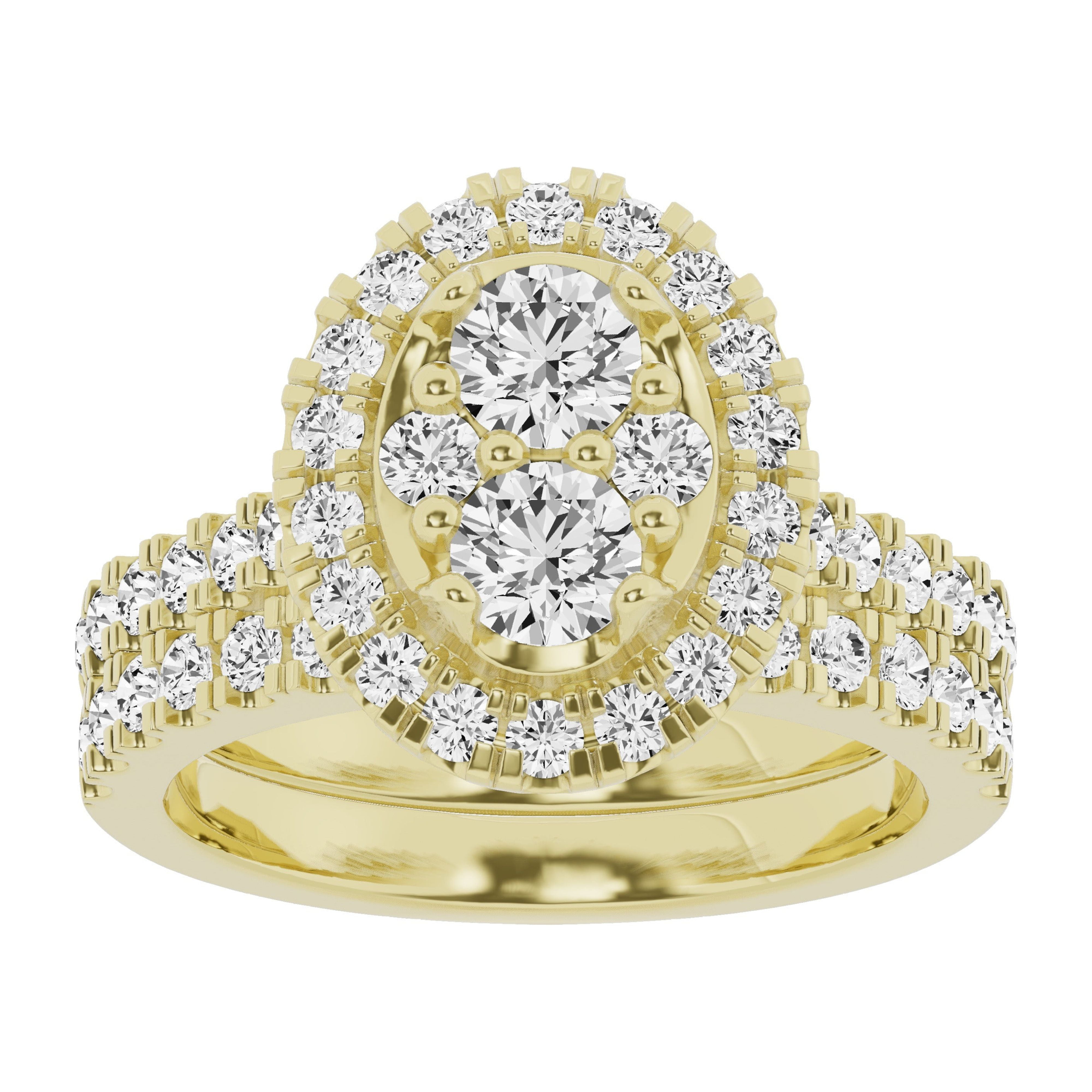 Lab Grown 2 Carat Diamond Oval Bridal Set, Engagement Ring for Women