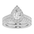 thumbnail image 1 of Unique Moments Lab Grown 2 Carat Diamond Pear Solitaire Bridal Set, Engagement Ring for Women 10K White Gold, 1 of 5
