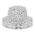 thumbnail image 1 of Unique Moments Lab Grown 2 Ctw Diamond Cushion Bridal Set, Engagement Ring for Women 10K White Gold, 1 of 6