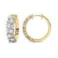 thumbnail image 1 of Lab Grown 3 Carat Pear Shape Eudora Hoop Earrings | IGI Certified 14K Yellow Gold Prong Setting | FG-VS Quality | Friendly Diamonds, 1 of 6