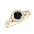 thumbnail image 1 of Rosec Jewels Lab Grown Black White Diamond Engagement Ring - Vintage Style Ring for Women - AAAA Quality - with Jewelry Box, 10K Yellow Gold, US 13.00, 1 of 8