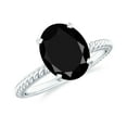 thumbnail image 1 of Lab Grown Black Diamond Solitaire Ring with Surprise Diamond for Women - 7X9 mm, 18K White Gold, US 9.50, 1 of 9