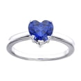thumbnail image 1 of Lab-Grown Ceylon Sapphire Ring for Women – Sterling Silver Blue Heart Shape – September Birthstone Jewelry Gift, 1 of 9