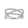 thumbnail image 1 of La Joya 1/3 ct tw Lab Grown Diamond Crossover Band, Sterling Silver, Size 5, 1 of 6