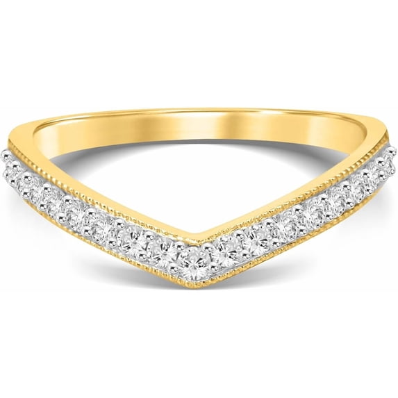 Lab Grown Curved Diamond Wedding Diamond Band for Women | Pure 10KT ...