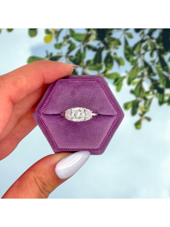 Lab Grown Cushion Diamond Ring CVD IGI Certified 2 Carat 14k Yellow Gold E F VVS