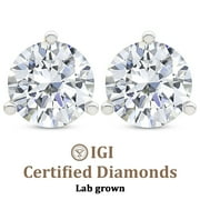 Lab Grown Diamond 0.50 Carat Earring | F-G VS Quality | IGI Certified Solitaire Stud Earring | 14K White Gold | Friendly Diamonds Earrings