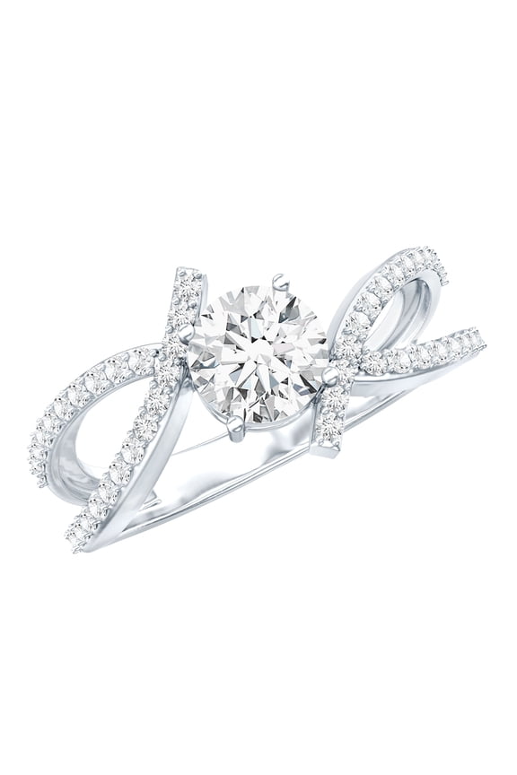 Certified Lab Grown Diamond Engagement Ring, EF-VS Quality - Ideal For Gift, 925 Sterling Silver, US 7.00