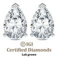 thumbnail image 1 of 12 Carat Lab Grown Diamond Pear Shape Earring | F-G VS Quality | IGI Certified Solitaire Stud Earring | 14K Yellow Gold | Friendly Diamonds Earrings, 1 of 8