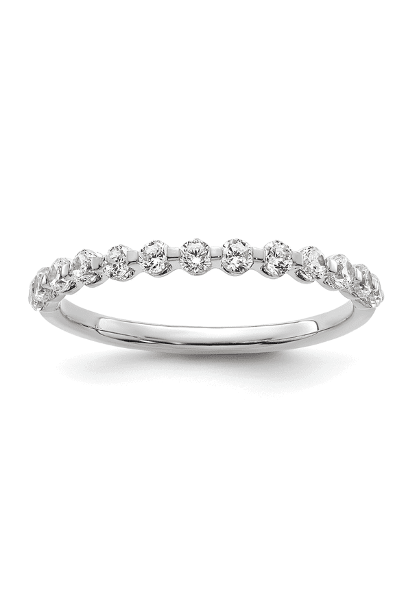 Lab Grown Diamond 14K White Gold Half Eternity Band Ring VS DEF Wedding Ring Gift For Her -Stackable Dainty Ring For Women Statement Ring