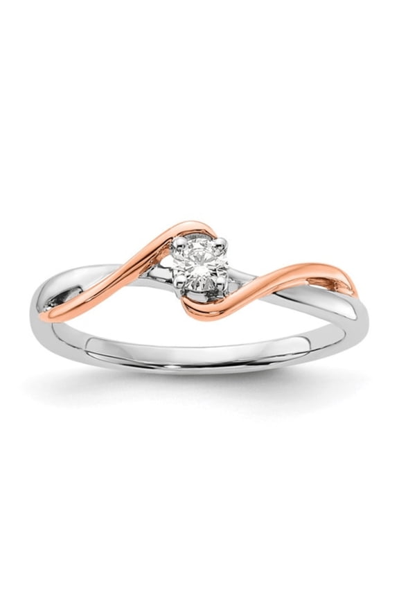 Lab Grown Diamond 14K White Rose Gold Ring For Women -Dainty Lab Created Diamond Two Tone Unique Diamond Engagement Ring Jewelry Gift For Her