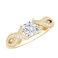 thumbnail image 1 of Rosec Jewels Lab Grown Diamond 5mm Princess Cut Engagement Ring, EF-VS Quality, 10K Yellow Gold, US 7.00, 1 of 9