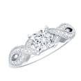 thumbnail image 1 of Rosec Jewels Lab Grown Diamond 5mm Princess Cut Engagement Ring, EF-VS Quality, 925 Sterling Silver, US 4.00, 1 of 9