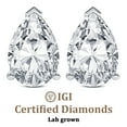 thumbnail image 1 of 6 Carat Lab Grown Diamond Pear Shape Earring | F-G VS Quality | IGI Certified Solitaire Stud Earring | 14K White Gold | Friendly Diamonds Earrings, 1 of 8