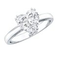 thumbnail image 1 of Rosec Jewels Lab Grown Diamond 8mm Heart Engagement Ring, EF-VS Quality - Ready To Gift, 925 Sterling Silver, US 4.00, 1 of 9